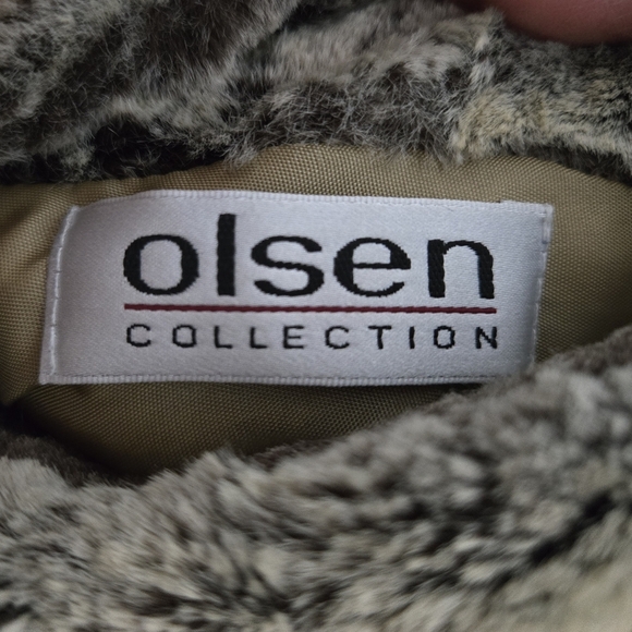 Olsen Collection Luxury Faux Fur Reversible Vest Mob Wife Fall Size 4 Cozy - Picture 6 of 9